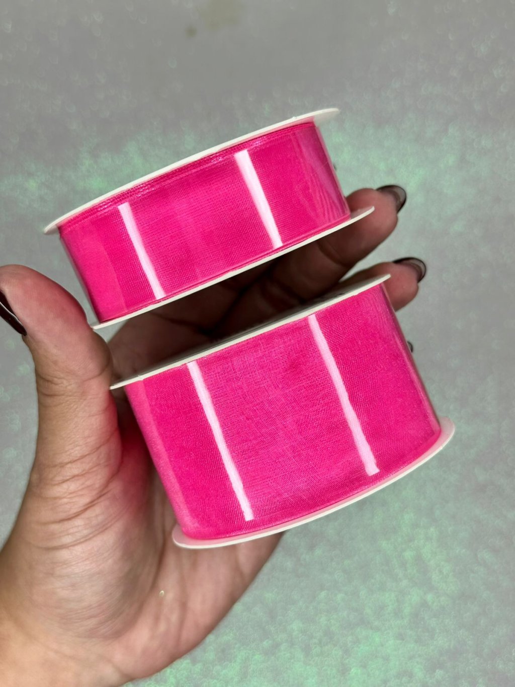 Fita Organza Lisa Progresso Ref:0Z Cor2056-ROSA HIBISCO 10mt