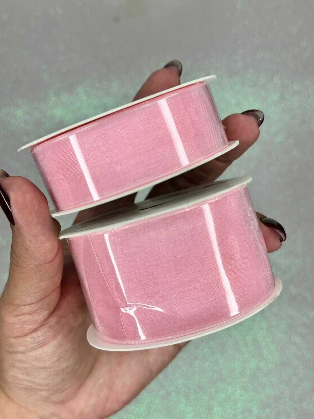 Fita Organza Lisa Progresso Ref:0Z Cor206-ROSA CLARO 10mt