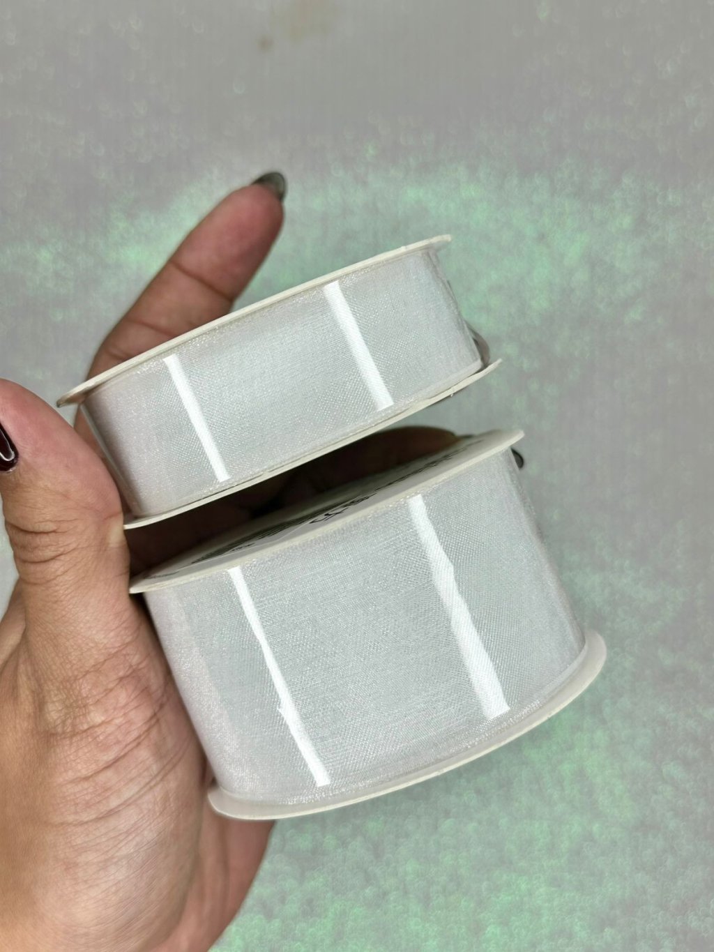 Fita Organza Lisa Progresso Ref:0Z Cor201-BRANCO 10mt