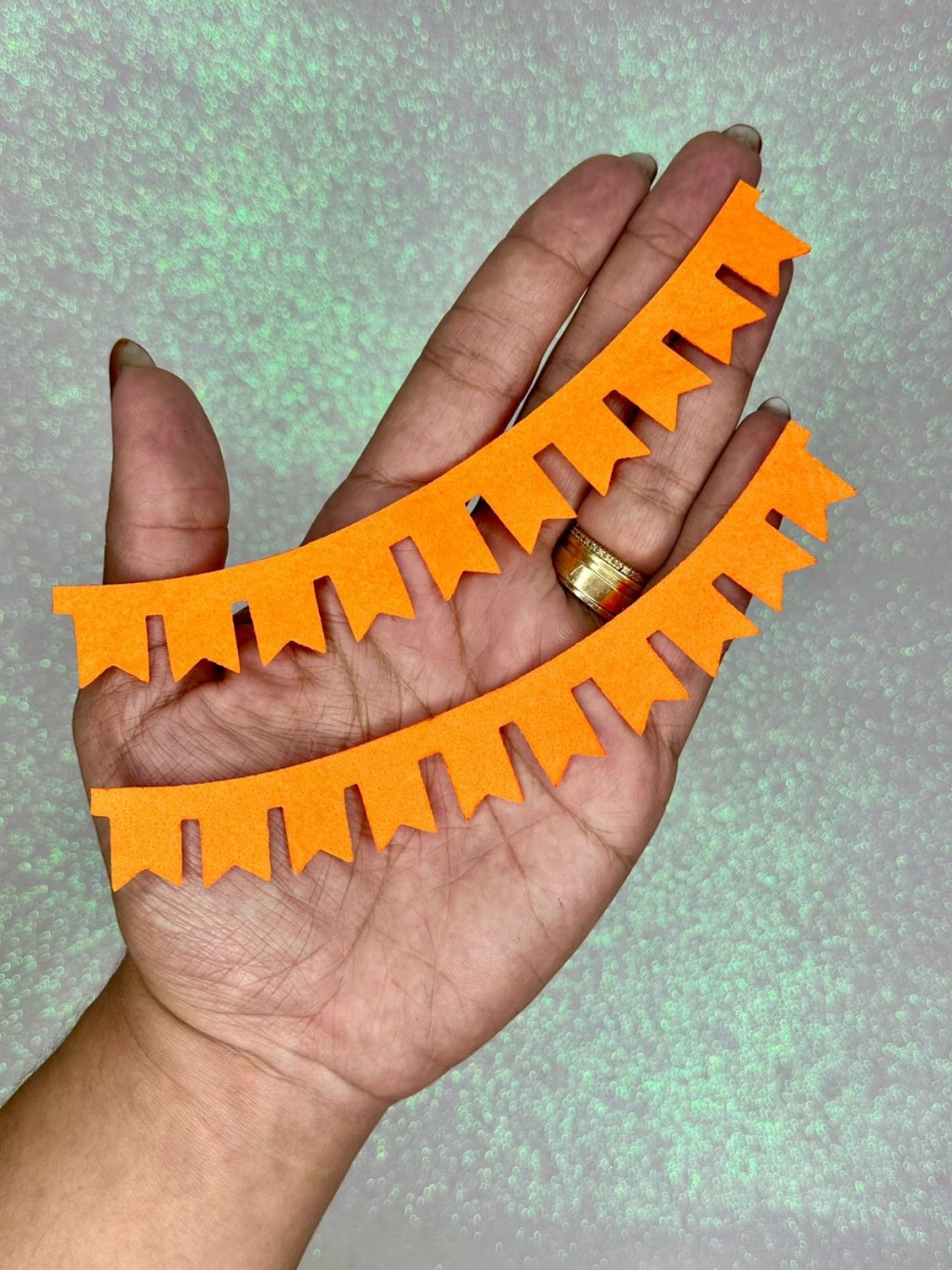 Aplique Bandeirinha Tira Feltro Ref:33330 LARANJA 15cm 02und