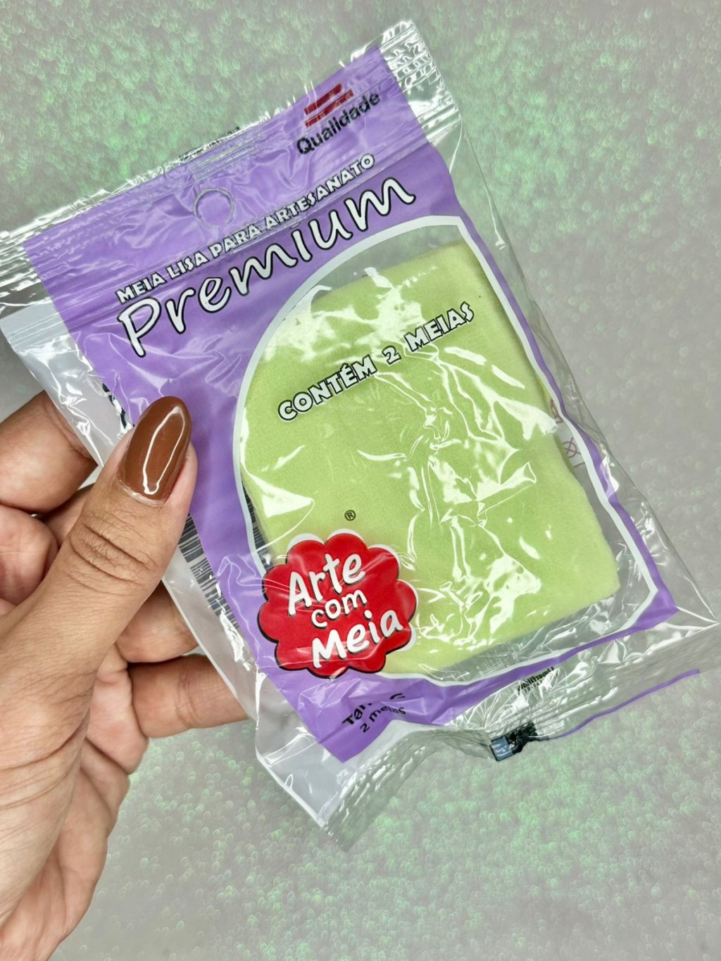 Meia de seda ARTE COM MEIA PREMIUM Cor5867-VERDE CANDY 02Und