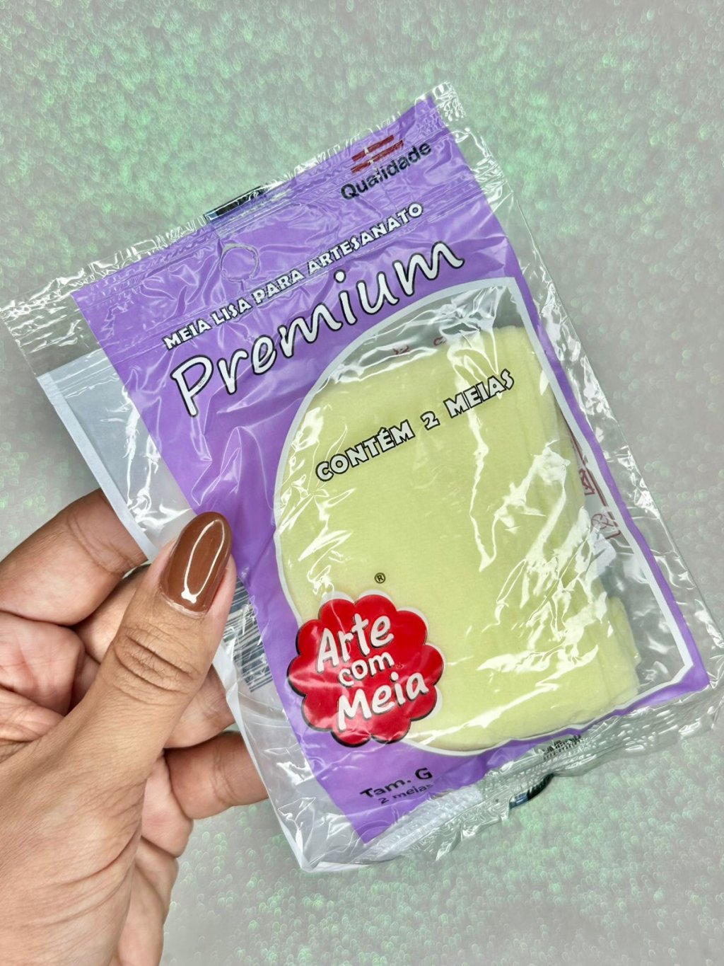 Meia de seda ARTE COM MEIA PREMIUM Cor5862-AMARELO CANDY 02Und