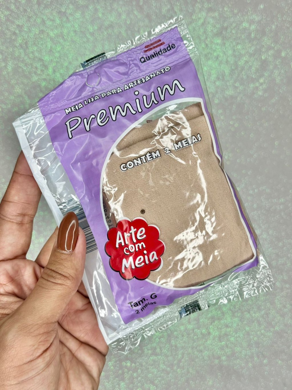 Meia de seda ARTE COM MEIA PREMIUM Cor5846-CANELA 02Und