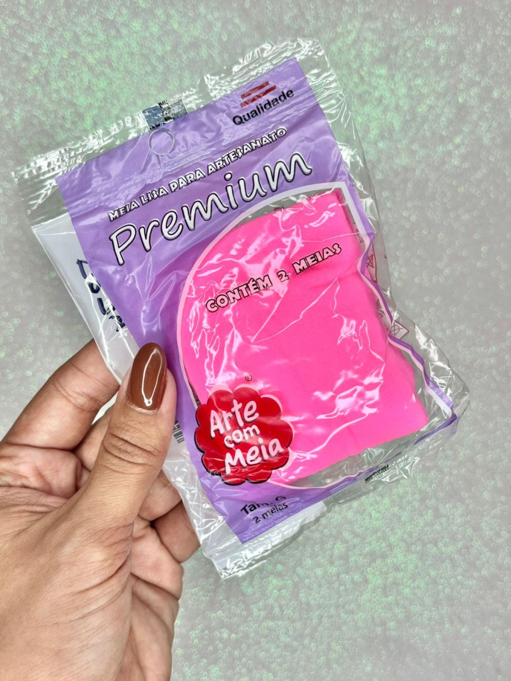 Meia de seda ARTE COM MEIA PREMIUM Cor5834-ROSA CLARO 02Und