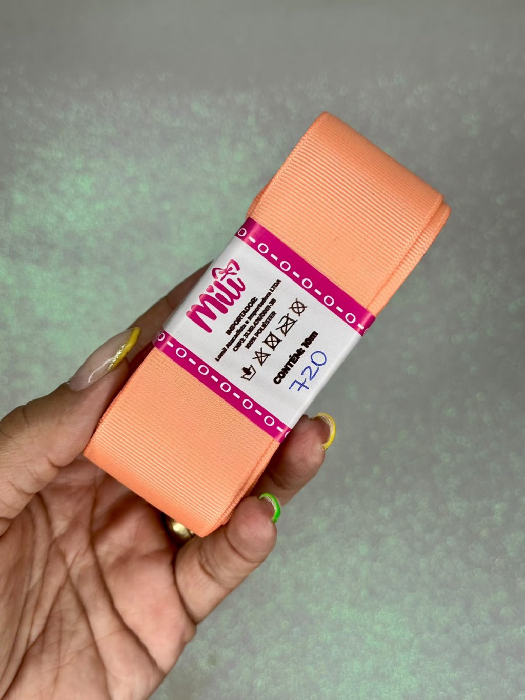 Fita Gorgurão Lisa Mili Cor720-PEACH 10mt
