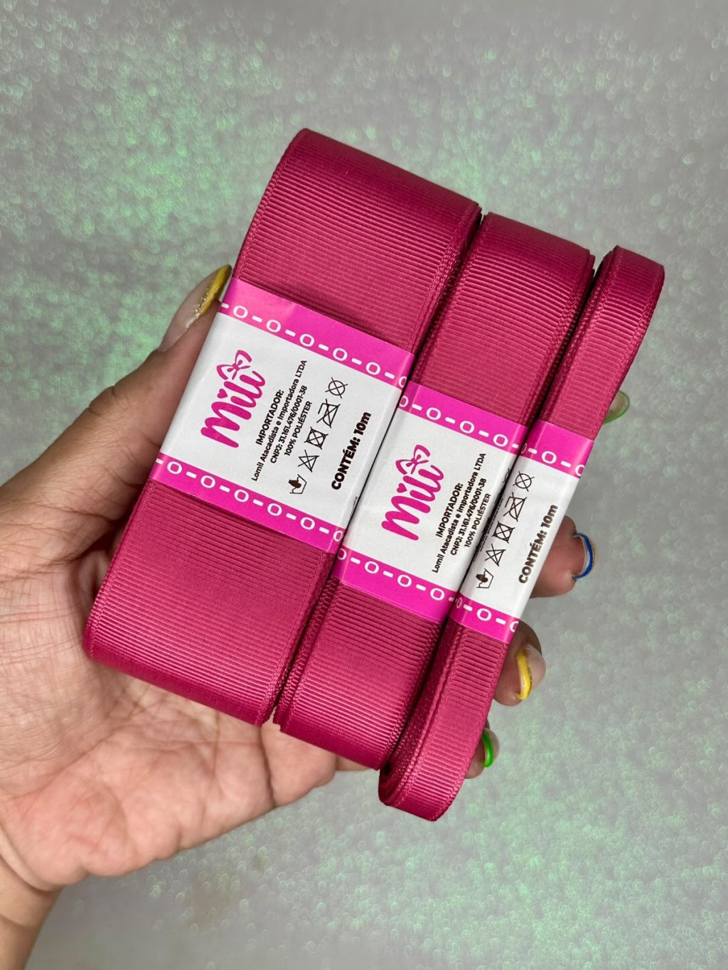 Fita Gorgurão Lisa Mili Cor168-COLONIAL ROSE 10mt
