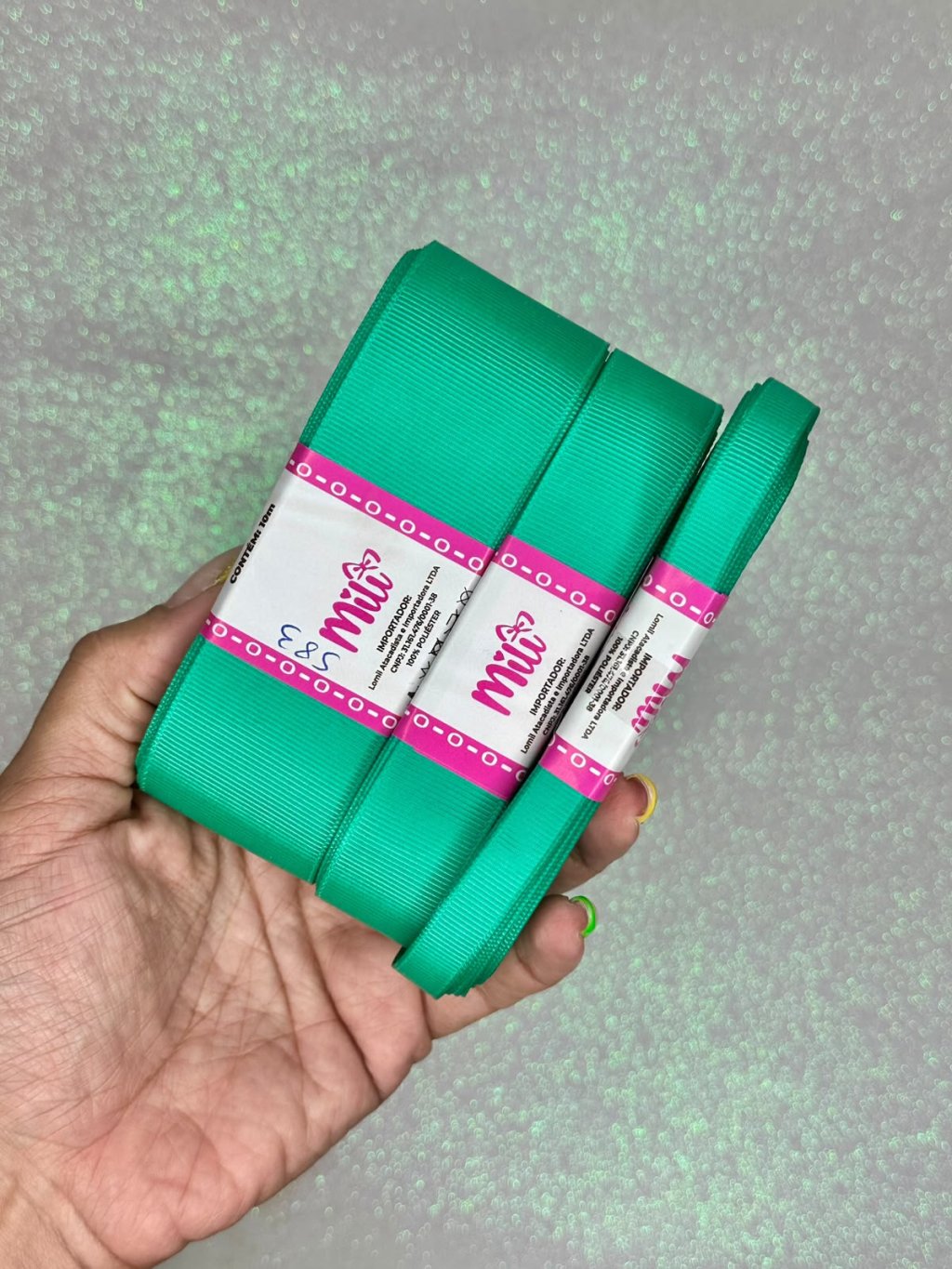 Fita Gorgurão Lisa Mili Cor583-PARROT GREEN 10mt