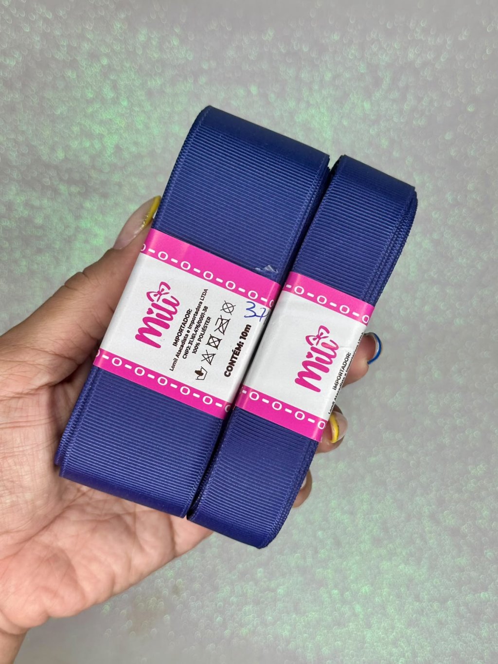 Fita Gorgurão Lisa Mili Cor371-INK BLUE 10mt