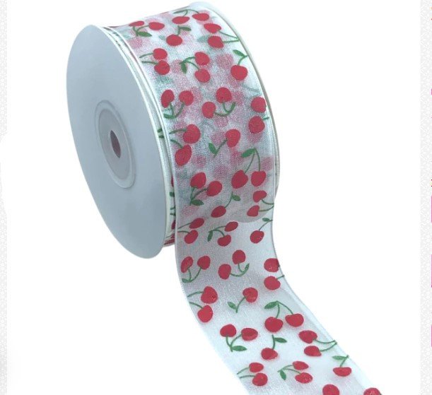 Fita Organza Cereja Mili Ref:33480 38mm 02mt