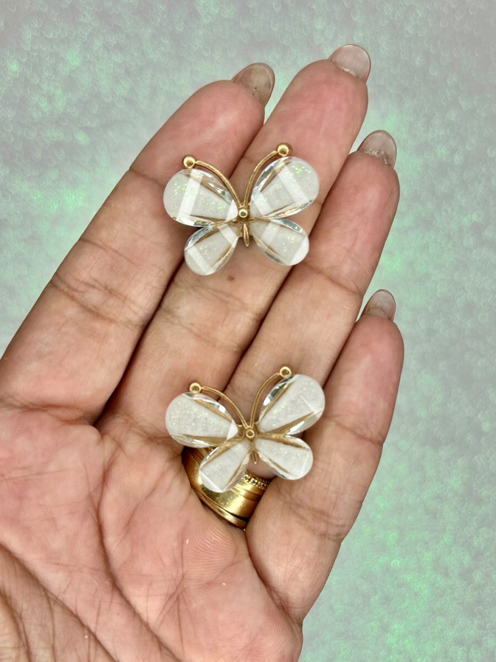 Aplique Borboleta Metal/chaton Ref:3324 Lomil BRANCO 30mm unidade