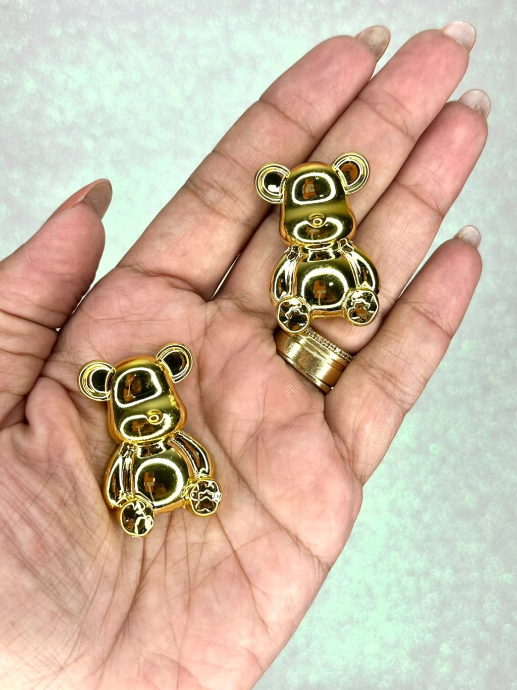 Aplique Urso Metalizado Resina Ref:33460 Lomil OURO 38mm 02und