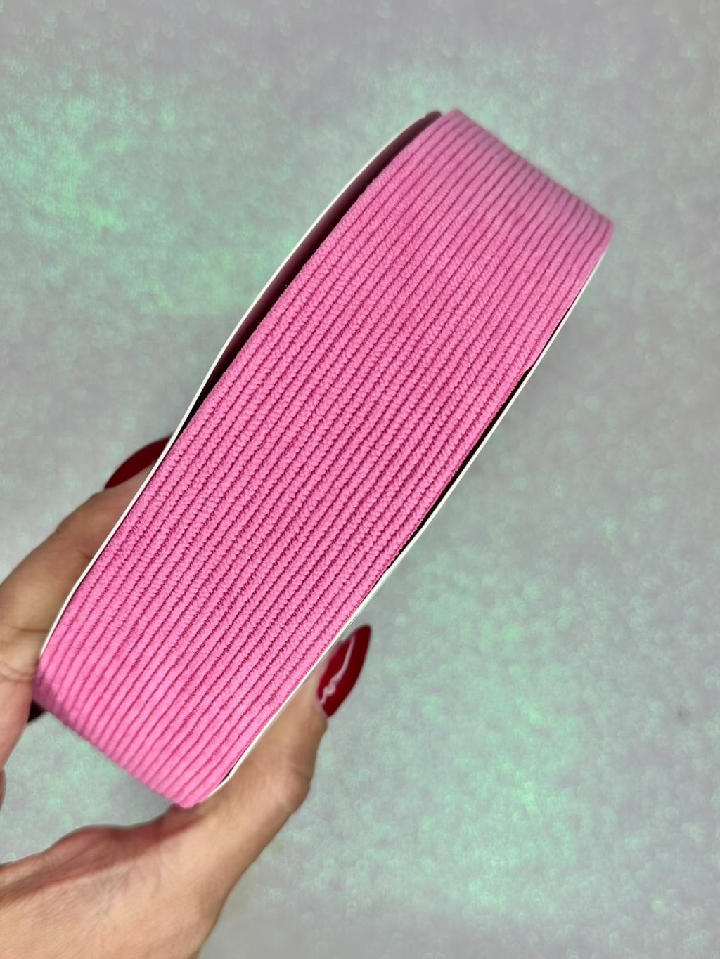Fita Veludo Cotelê n°9 Mili 38mm 156-ROSA MÉDIO 02mt