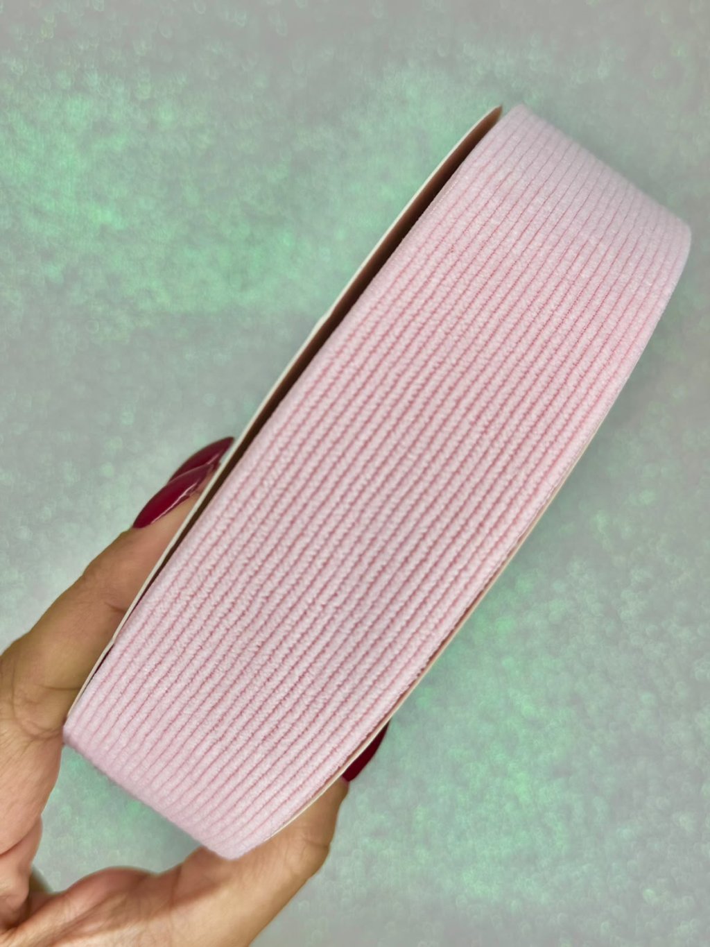 Fita Veludo Cotelê n°9 Mili 38mm 123-ROSA BEBÊ 02mt