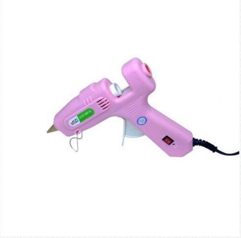 Pistola Cola Quente HotMelt Grande ROSA Ref:SD-A Liga/Desliga 100W