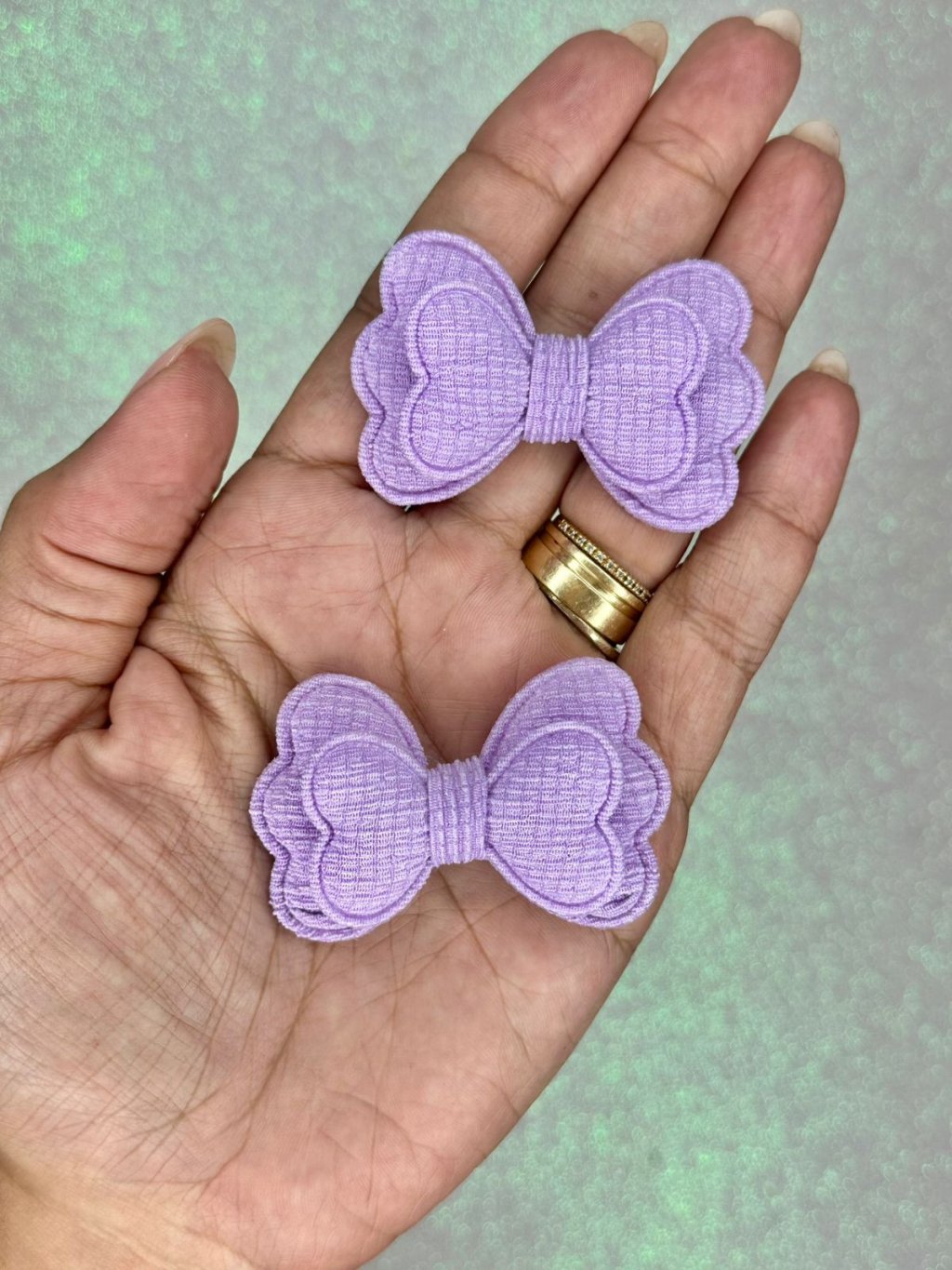 Aplique Laço Duplo Tecido Mili Ref:33686 LAVANDA 58mm 04und