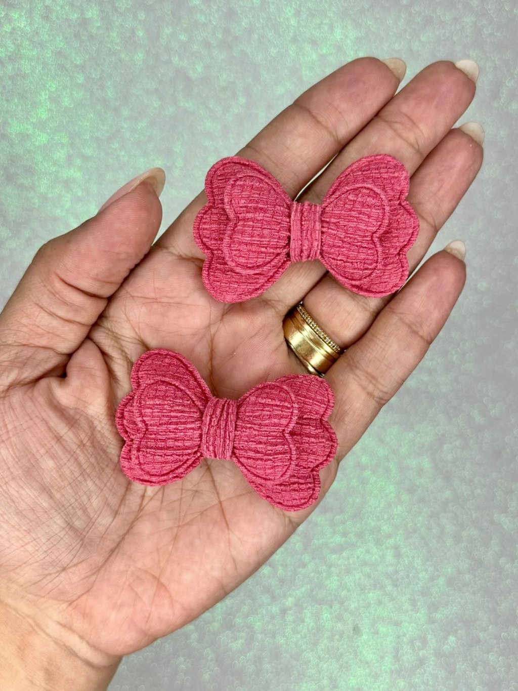 Aplique Laço Duplo Tecido Mili Ref:33686 ROSA SECO 58mm 04und