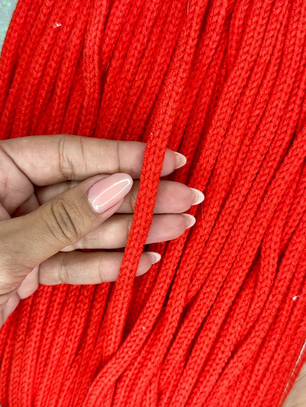 Cordão Tricotin Mili Ref:33733 VERMELHO 8mm 02mt