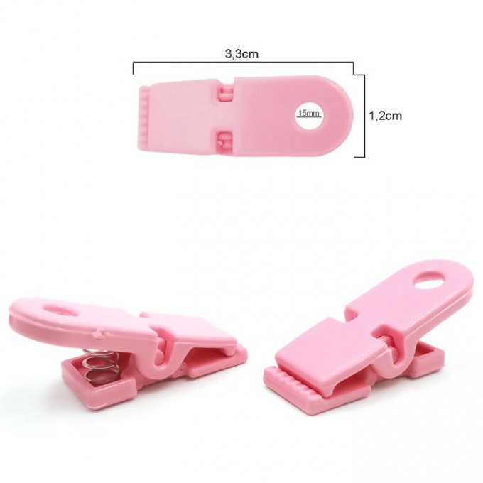 Prendedor Chupeta Plástico Pequeno ROSA CLARO 05und