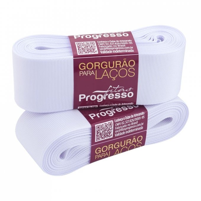 Fita Gorgurão Progresso para Laços Cor201-BRANCO GL009 38mm