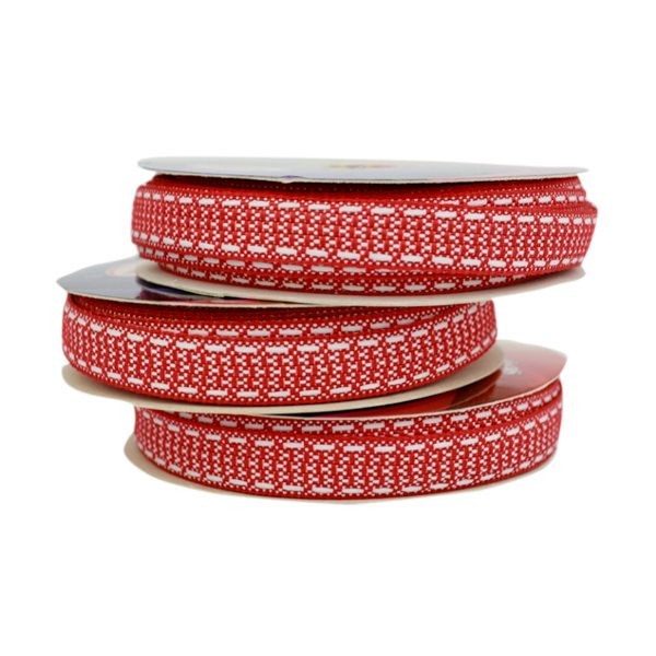 Fita Gorgurão Pespontada Sinimbu Ref:1809/10 Cor03-VERMELHA 10mm 10mt