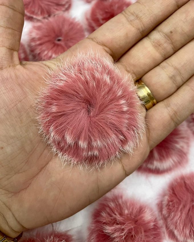 Meio Pompom Pelúcia JpImport ROSA SECO 50mm 01und