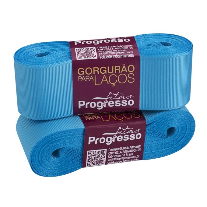 Fita Gorgurão Progresso para Laços Cor1390-AZUL MÉDIO GL009 38mm 