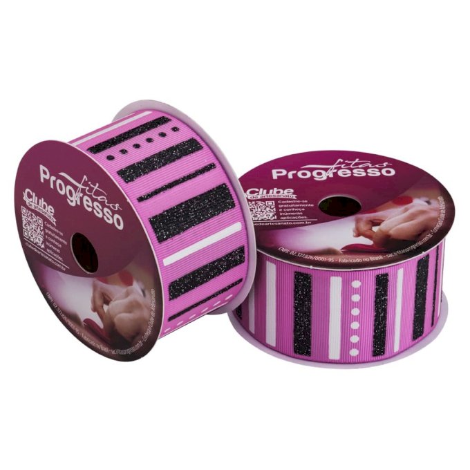 Fita Gorgurão Listra Gliter Ref:EGP009SG Progresso Cor023 38mm 10mt