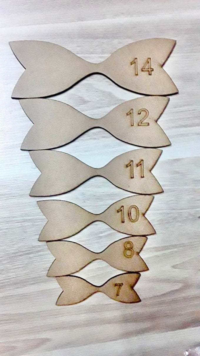 Gabaritos laço PONTA DUPLA Mdf 06 peças