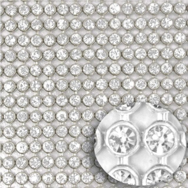 Manta Strass PRATA- Largura 45cm