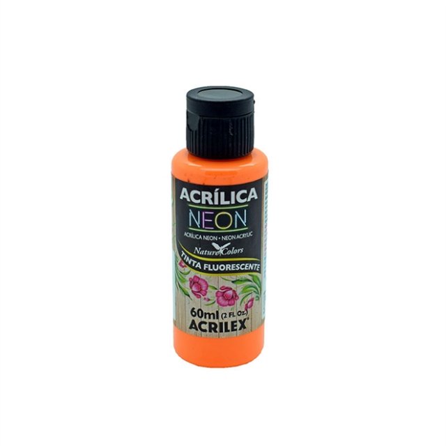 Tinta Acrílica Neon Acrilex Cor105-LARANJA 60ml