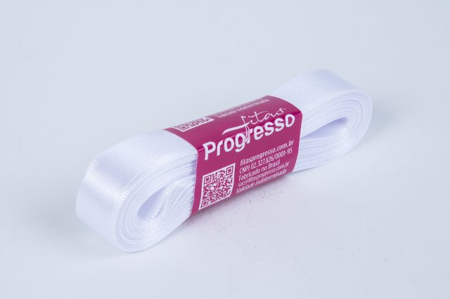 Fita Cetim Lisa n3 PROGRESSO Cor201-BRANCO 15mm