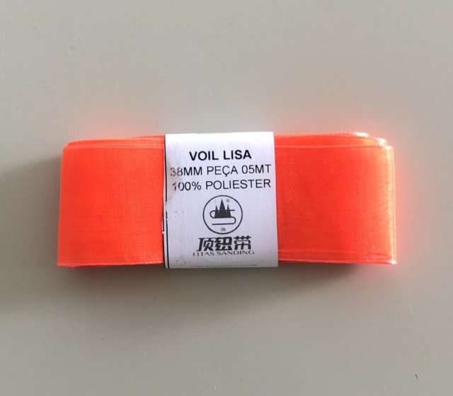 Fita Voil Lisa SANDING n°9 Laranja Flúor 38mm 05mt