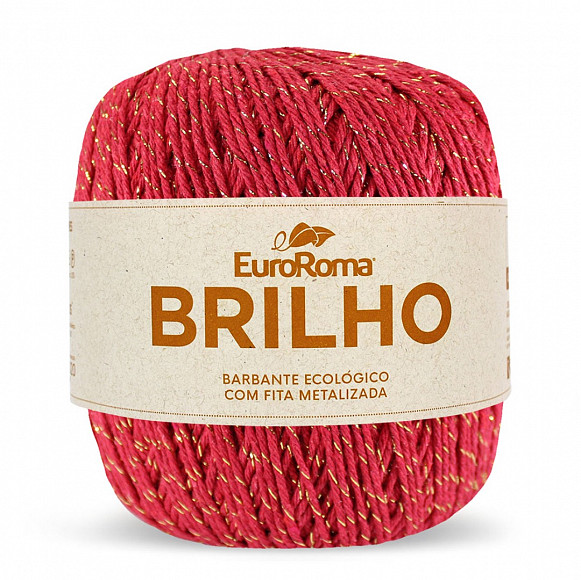 Barbante Euroroma BRILHO n°6 Cor1000 (VERMELHO/OURO) 406mt