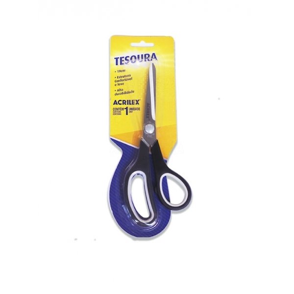 Tesoura Acrilex Ref:22529 19cm Preto
