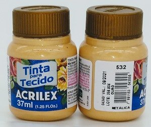 Tinta Tecido Metálica Acrilex 532-OURO 37ml