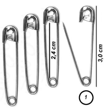 Alfinete Segurança N°1 Prata NYBC 100und 