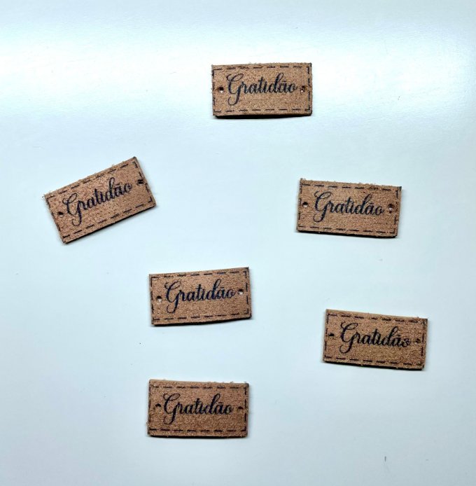 Etiqueta Courino GRATIDÃO Marrom 30mm 06und
