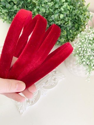 Tiara Veludo Limport Ref:23954 VERMELHA 15mm 06und