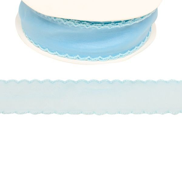 Fita Voil com Borda Bordada AZUL JPimport 40mm 02mt