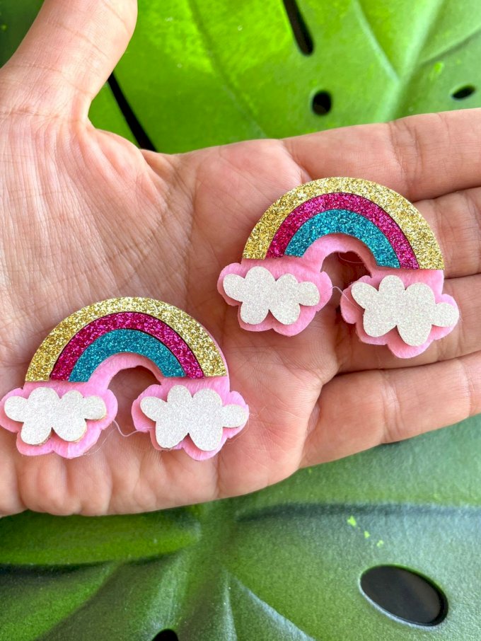 Aplique Arco-íris ROSA Gliter JPimport 02und