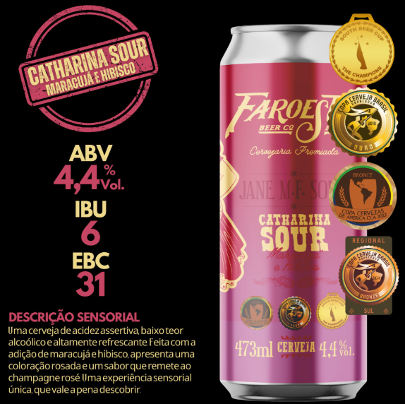 CERVEJA FAROESTE MARACUJA E HIBISCO LT 473ml