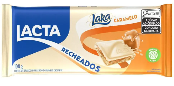 BARRA LACTA CARAMELO BRANCO 104g