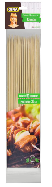 ESPETO CHURRASCO BAMBU GINA 30CM