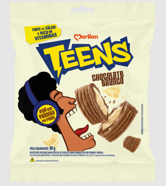 BISC TEENS MARILAN CHOC BRANCO 80G