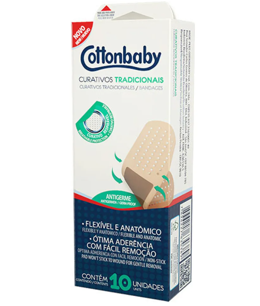 CURATIVO COTTONBABY TRANSP C/10UN
