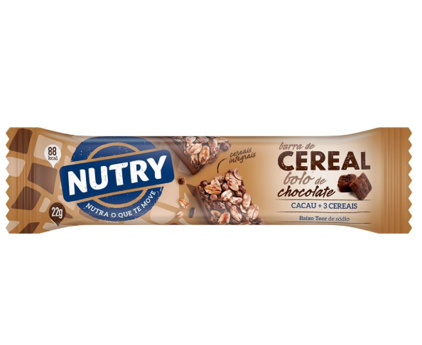 BARRA DE CEREAL NUTRY BOLO DE CHOC 22g