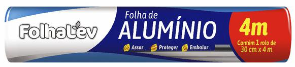 FOLHA ALUMINIO FOLHALEV 30CMX4M