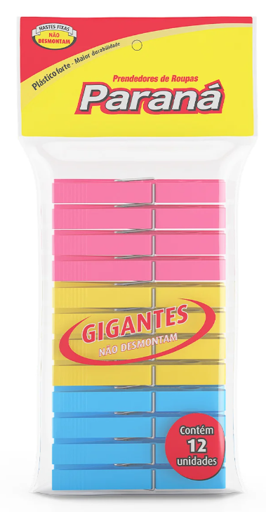 PRENDEDOR DE ROUPAS GIGANTE PARANA C/12