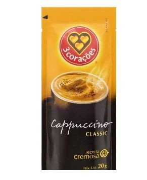 Cappuccino Solúvel 3 Corações Classic 20g