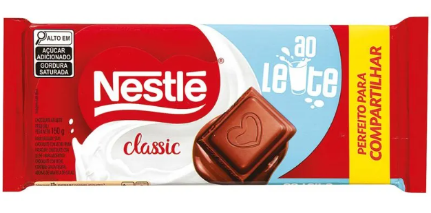 BARRA NESTLE CLASSIC AO LEITE 150g